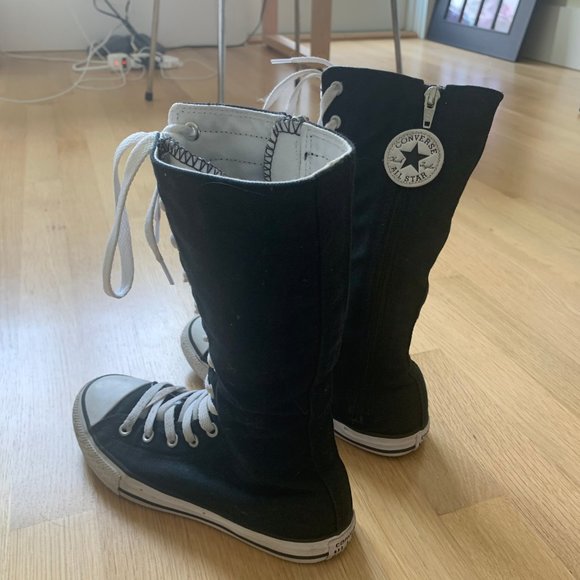 Converse Chuck Taylor Black Extra High High Tops - Picture 3 of 4